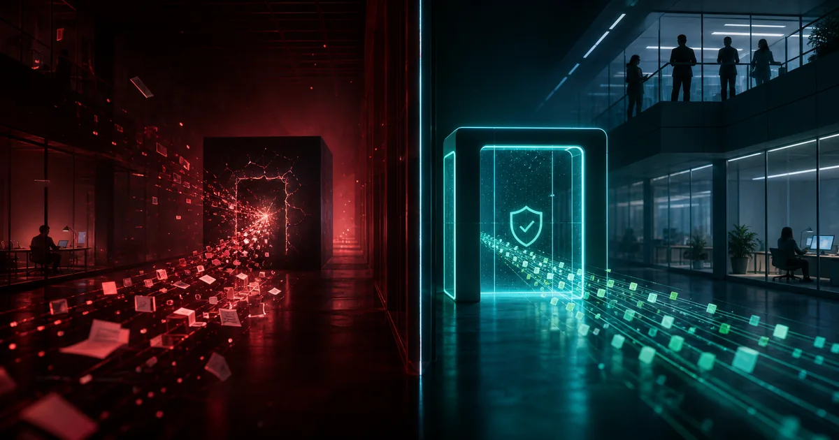 Shadow AI split-path illustration